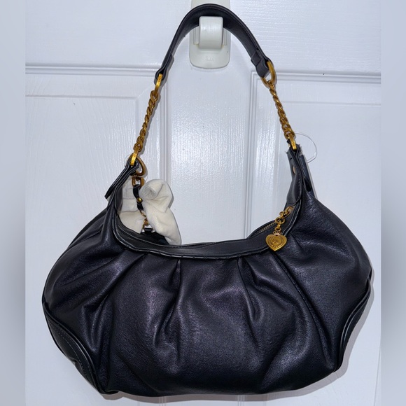 NWT Juicy Couture Romance Hobo Shoulder Bag w Bow And Charm in Licorice (Black) - Picture 3 of 7